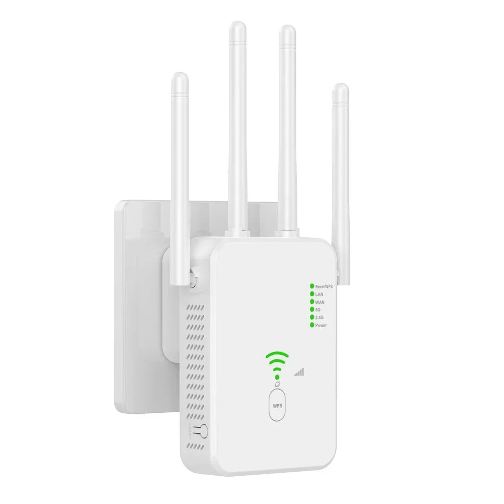 Wireless WiFi Repeater 2.4G 5Ghz Wi-Fi Amplifier Wi Fi Booster 1200 M Signal WiFi Long Range Extender Access Point