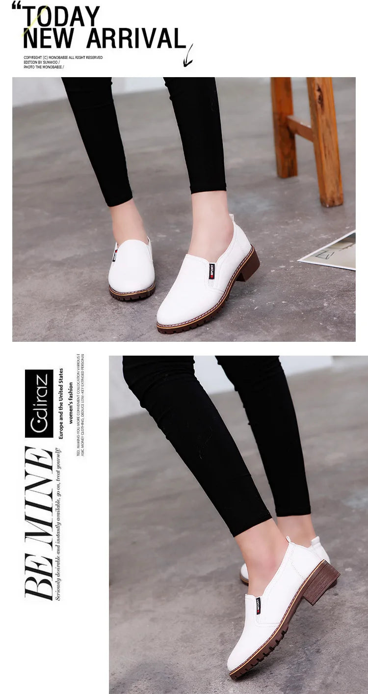 Summer Footwear for Woman Flat Solid Color Oxford Shoes