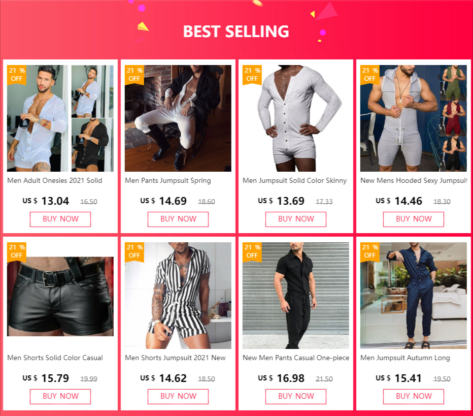 Men’s Casual Jumpsuit – Short Sleeve Belted One-Piece