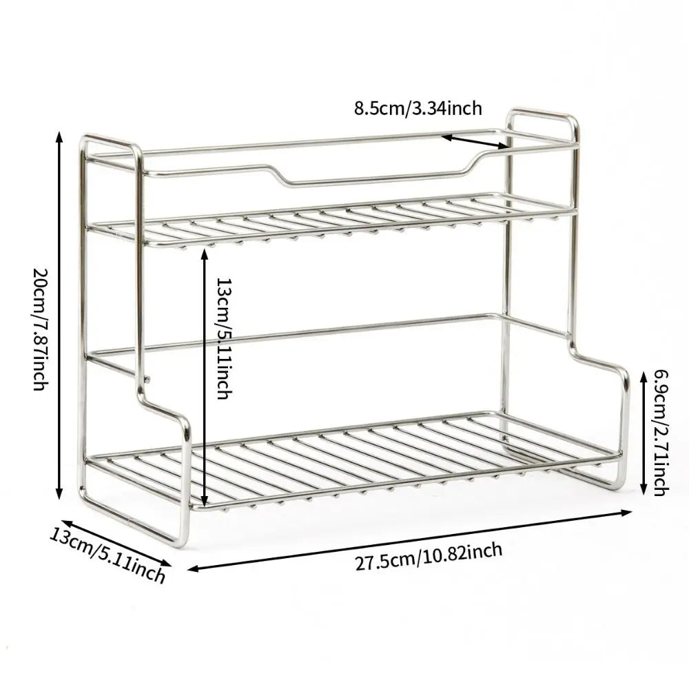 Waterproof Double-Layer Kitchen Organizer Shelf – Space Saver