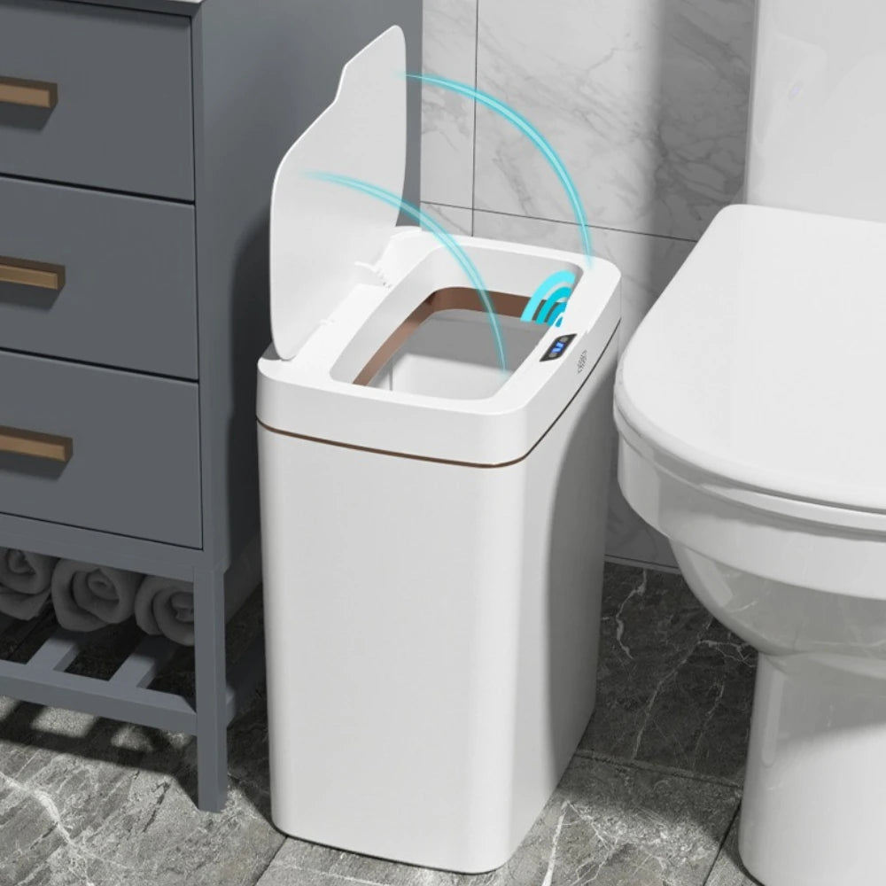 Smart Sensor Trash Bedroom Kitchen Touchless Rubbish Cans Waterproof Moisture Wide Body Design Sealed Odor Locked Garbage Bin