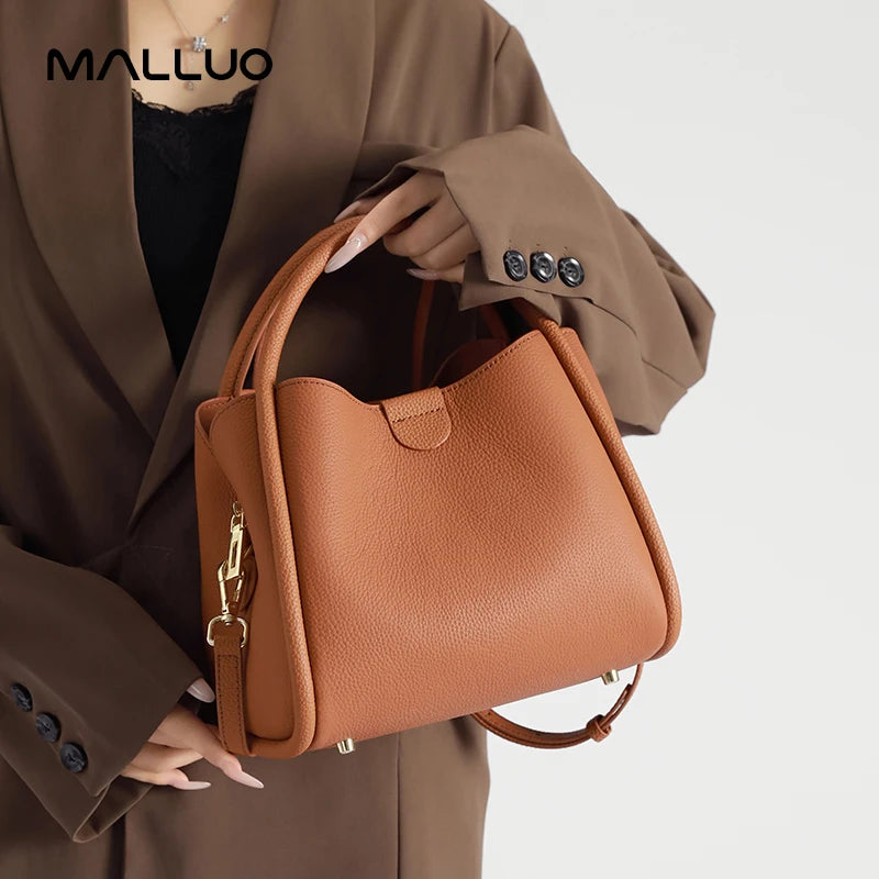 Women's Natural Cow Real Leather Shoulder Bag Ladies Retro Fashion Luxury Crossbody Bag Female Cowhide Commuter Handbag for Lady