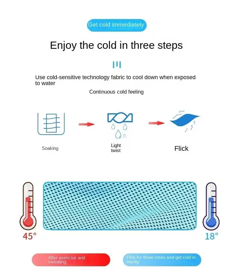 Sport Towel with Mini Silicon Gel Set Portable Breathable Sweat Absorption  Fitness Sport GYM Running Outdoor Quick Dry Cool