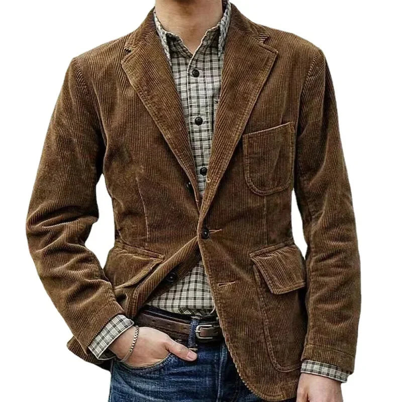 Men’s Corduroy Casual Suit Jacket – Autumn Fashion Coat