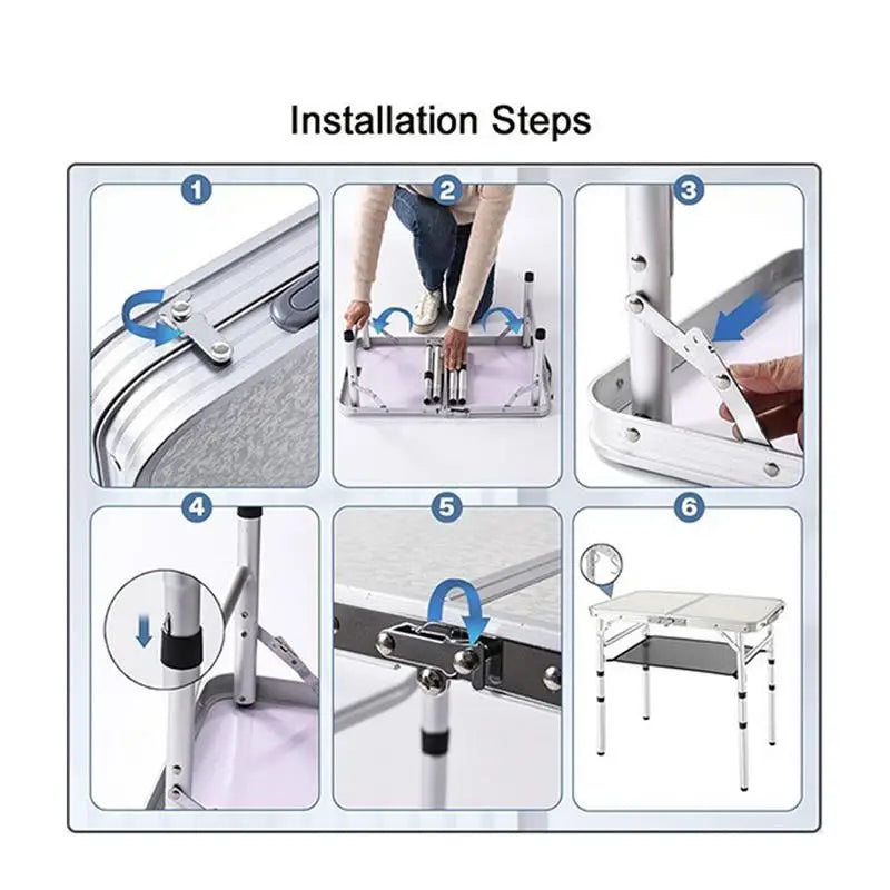 Aluminum Camping Table 3 Height Adjustable Portable