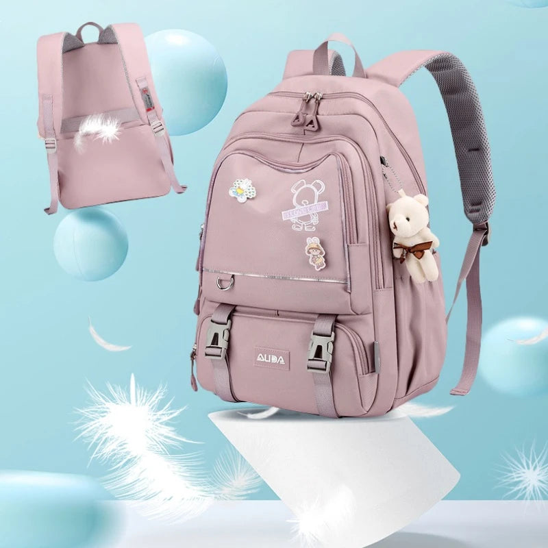 Children School Bags For Girls Large Schoolbag Kawaii Primary School Backpack Kids Book Bag Waterproof Laptop Travel Rucksack