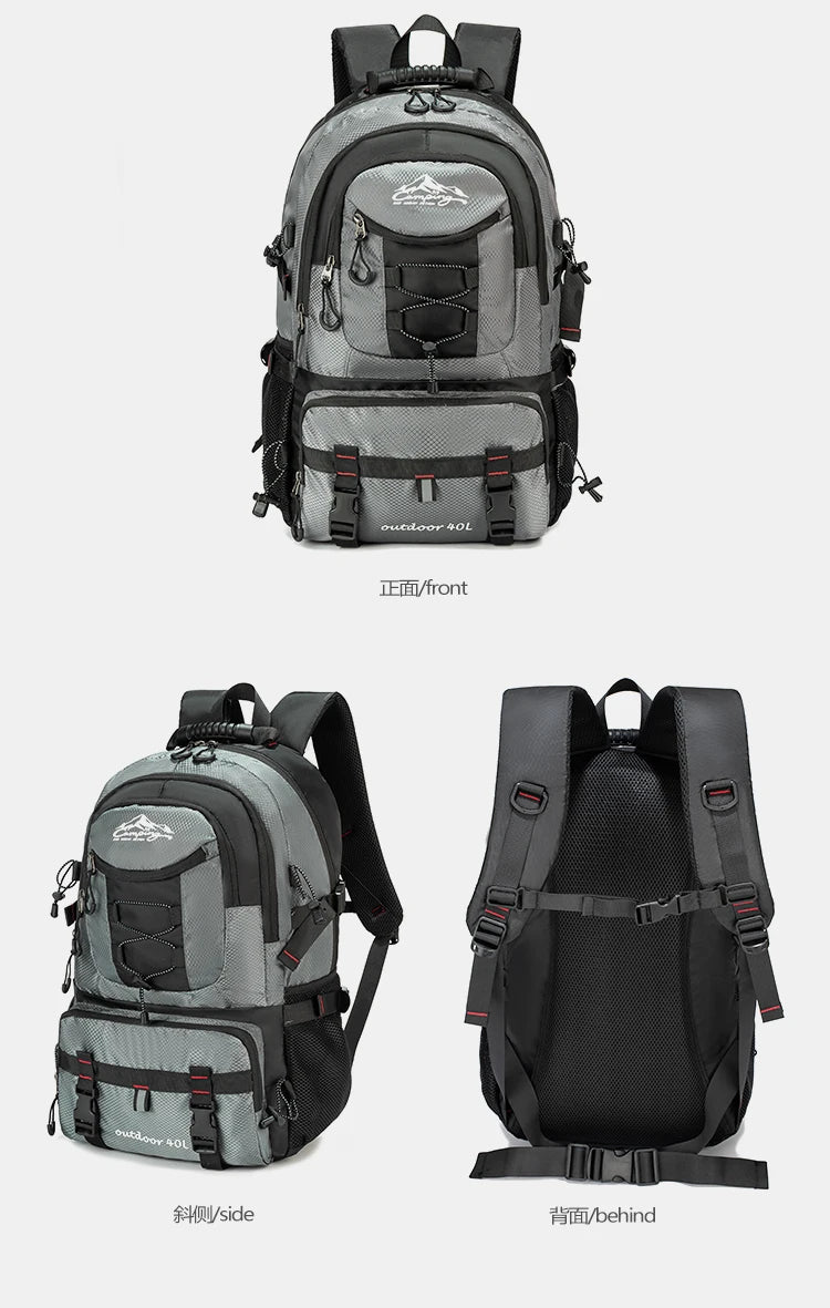 Travel backpack 40L waterproof lightweight outdoor hiking, men's and women's camping backpack