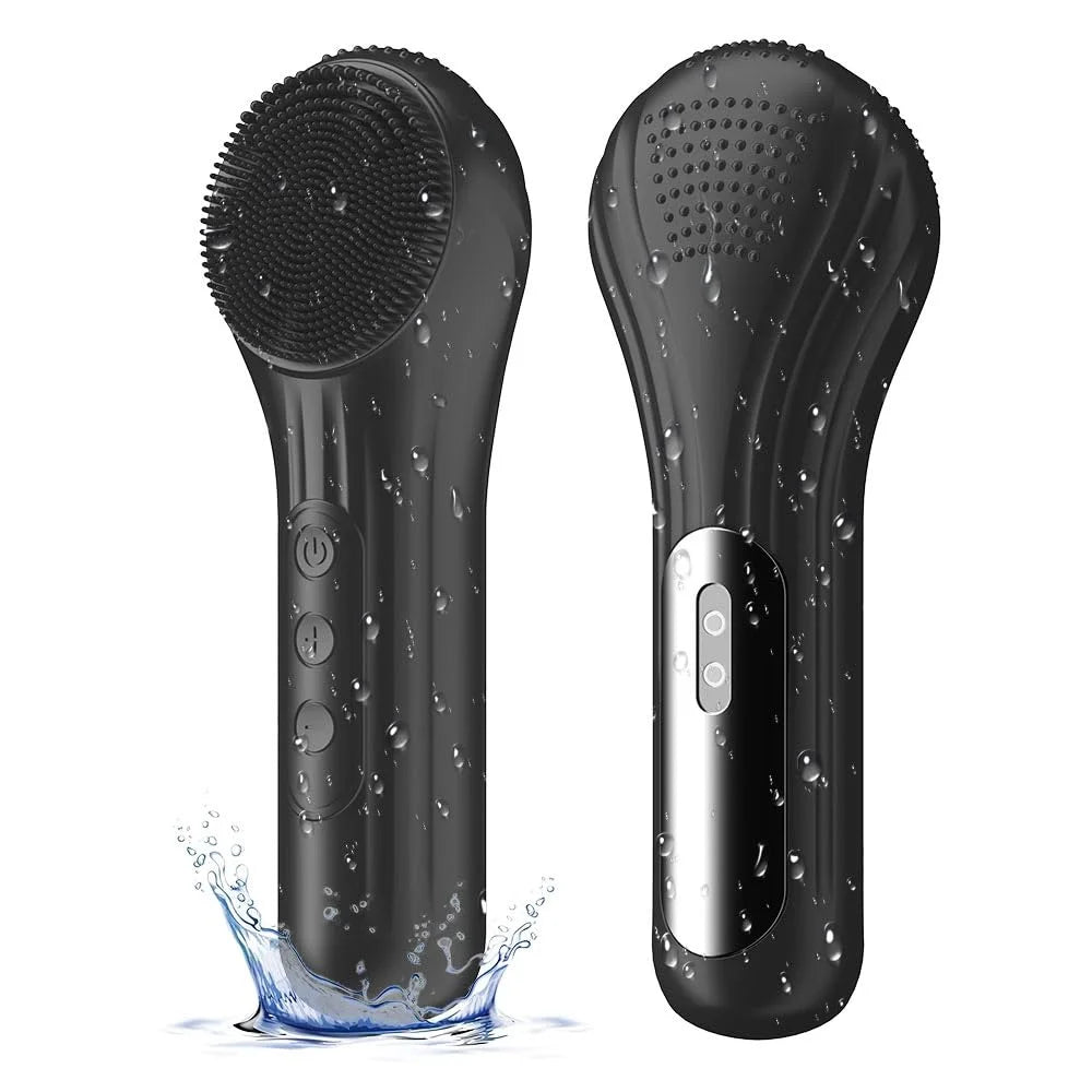 Heated Silicone Facial Cleansing Brush – 5 Speed Rechargeable