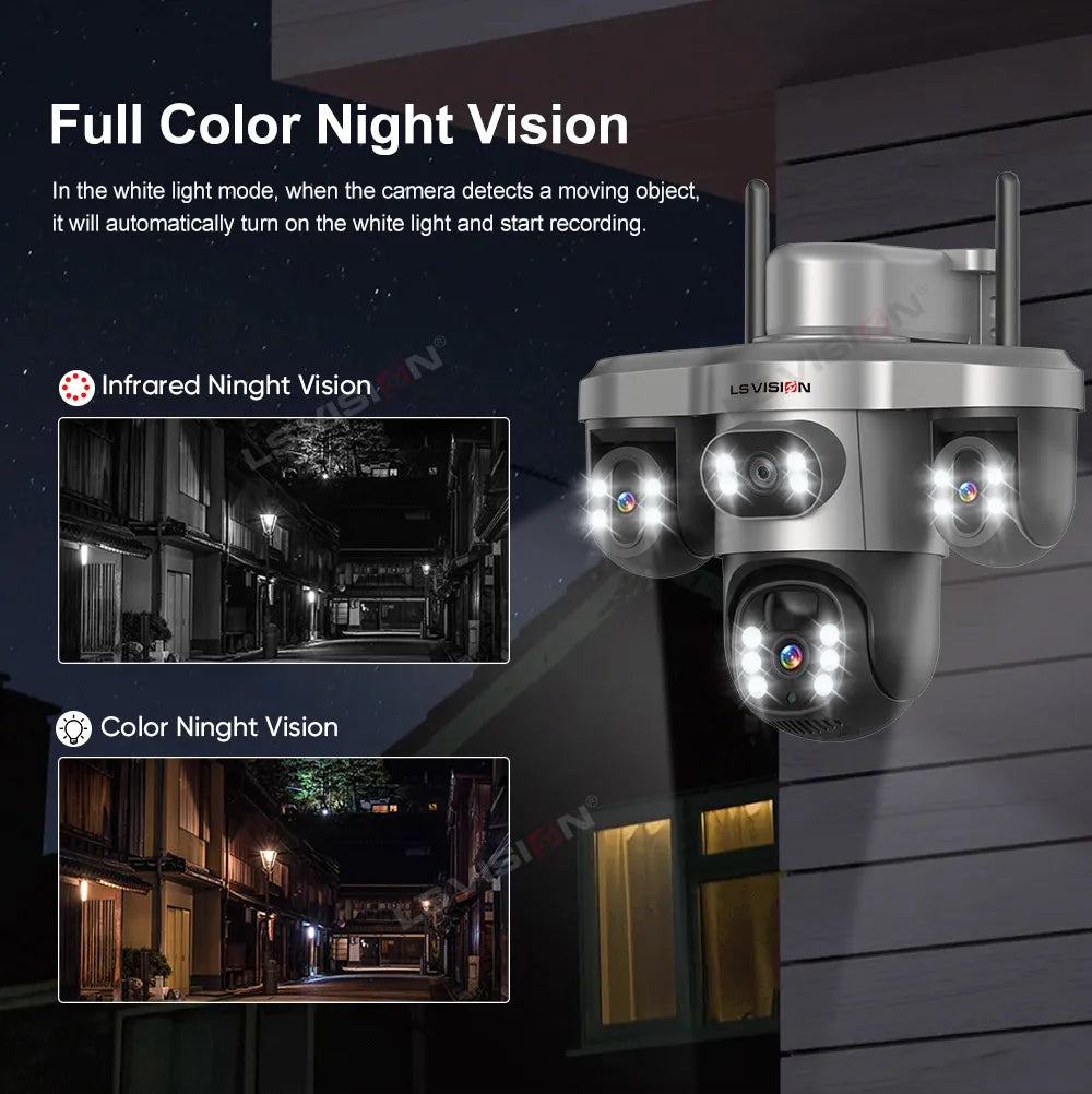 LS VISION V380 Pro 4G Solar PTZ Security Camera 15MP