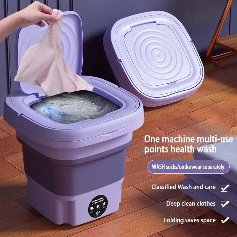 8L Portable Folding Mini Washing Machine