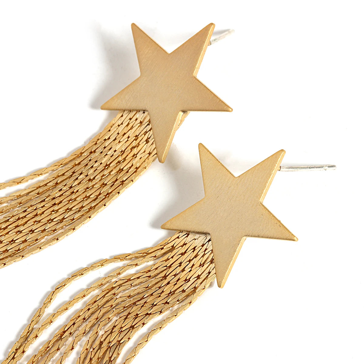 AENSOA Gold Star Tassel Drop Earrings for Women