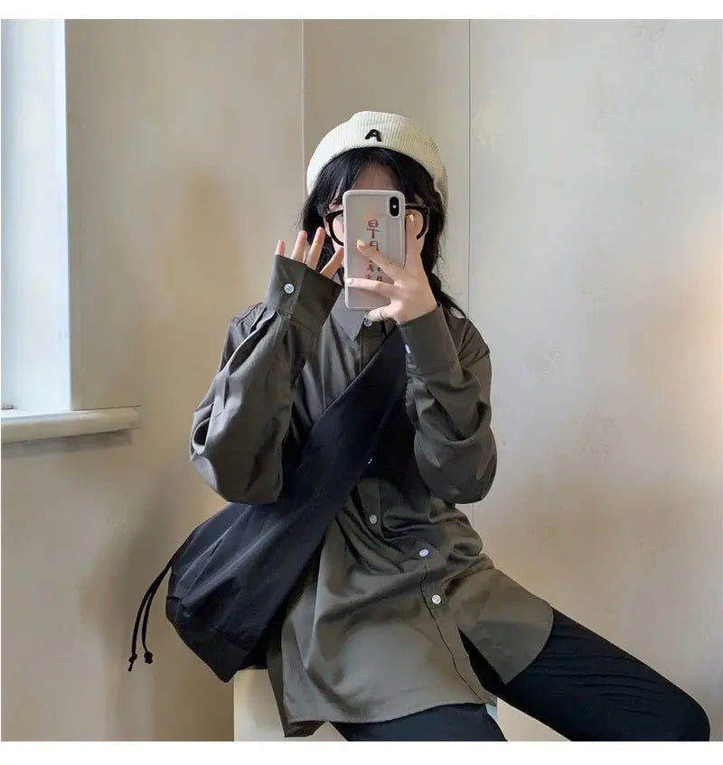 Women Bag New Nylon Bucket Fashion Solid Zipper SOFT Shoulder Bag Purses and Handbags Luxury Designer Black Tote Bag сумка