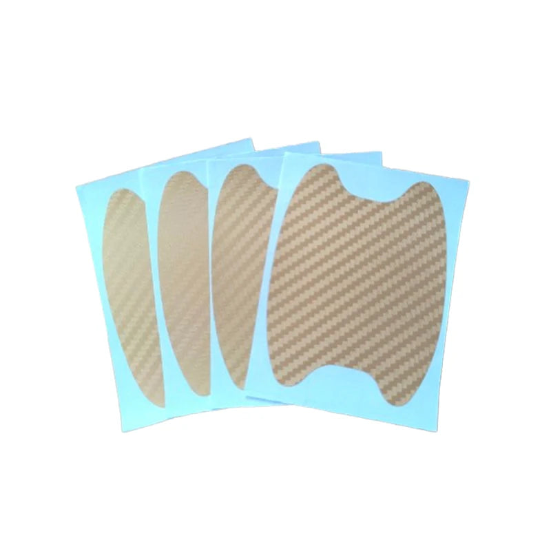 4Pcs Car Door Handle Protective Film Carbon Fiber Stickers