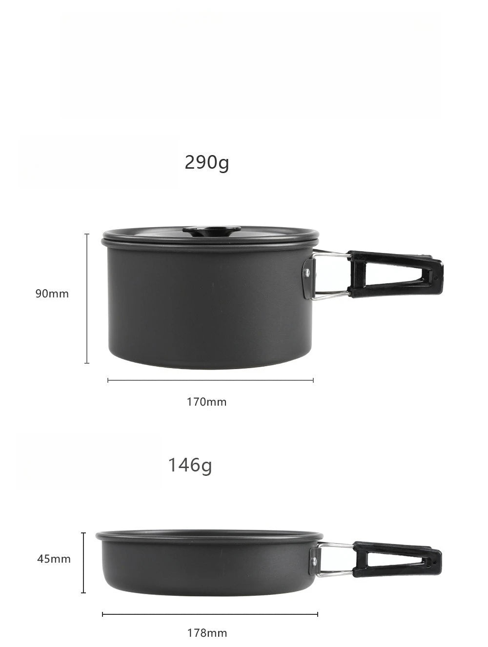 Outdoor Camping Cookware Set – Stainless Steel Pot & Kettle