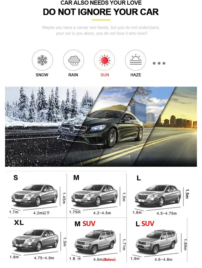 Universal Full Car Cover for Sedan & SUV Outdoor/Indoor