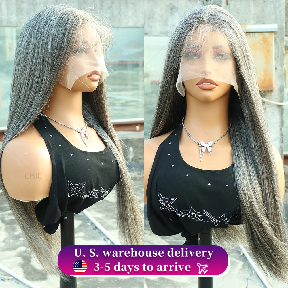 36" Brazilian Straight Lace Front Human Hair Wig