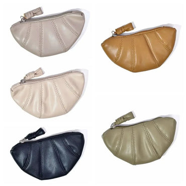 French Croissant Zipper Wallet & Makeup Handbag