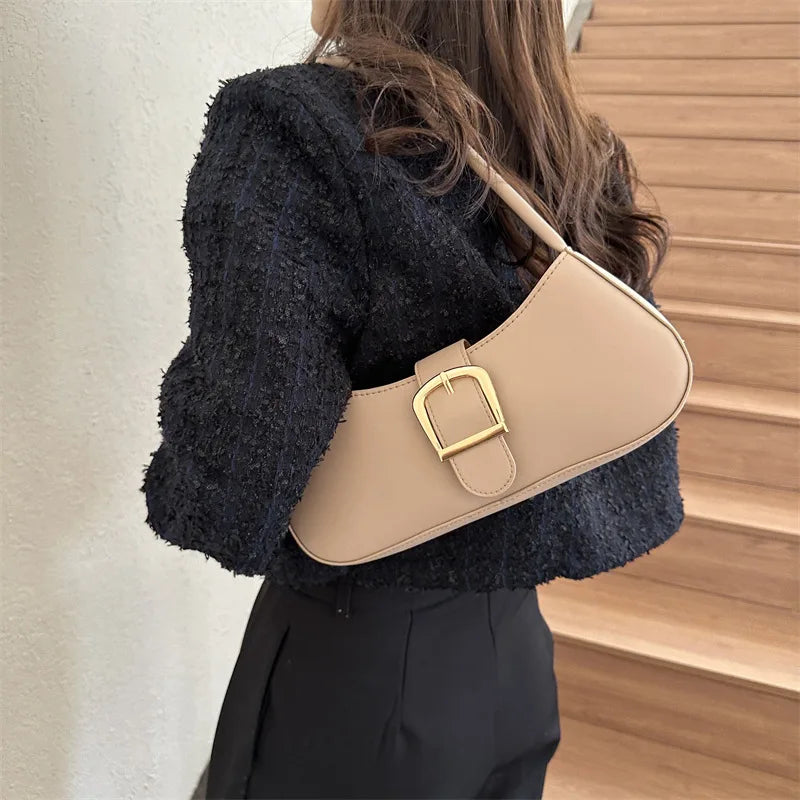 Women’s PU Leather Shoulder Bag – Vintage Soft Armpit Purse