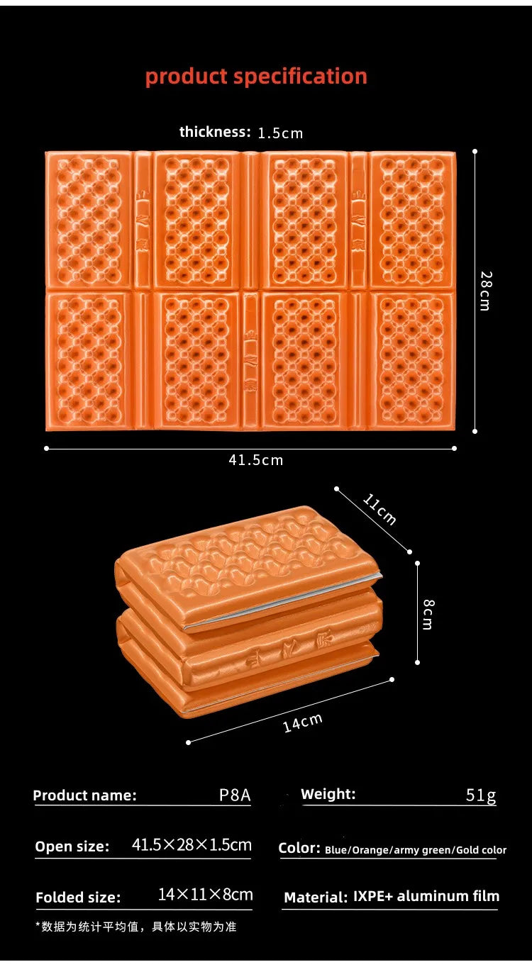 Portable Lightweight Mini Waterproof Folding Mat, Foam Sitting Pad for Outdoor Activities, Foldable Kneeling and Seat Cushion
