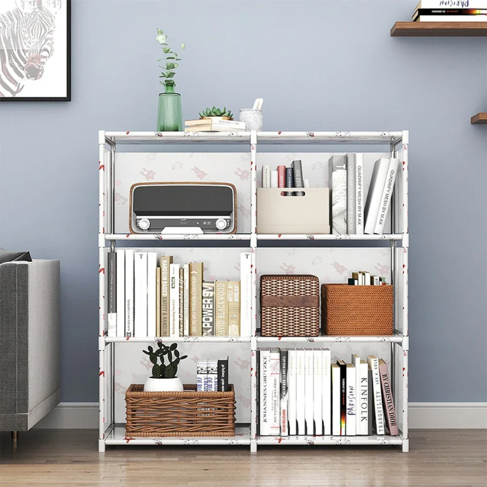Multi-Layer Bookshelf Storage Rack for Living Room