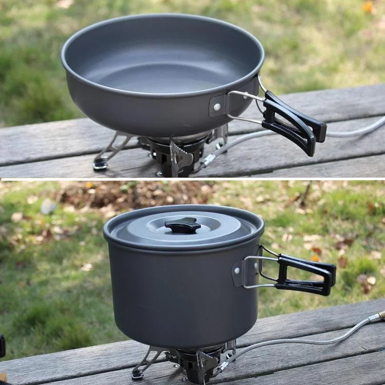 Camping Cookware Set Portable Pot & Pan for 1–7 Persons