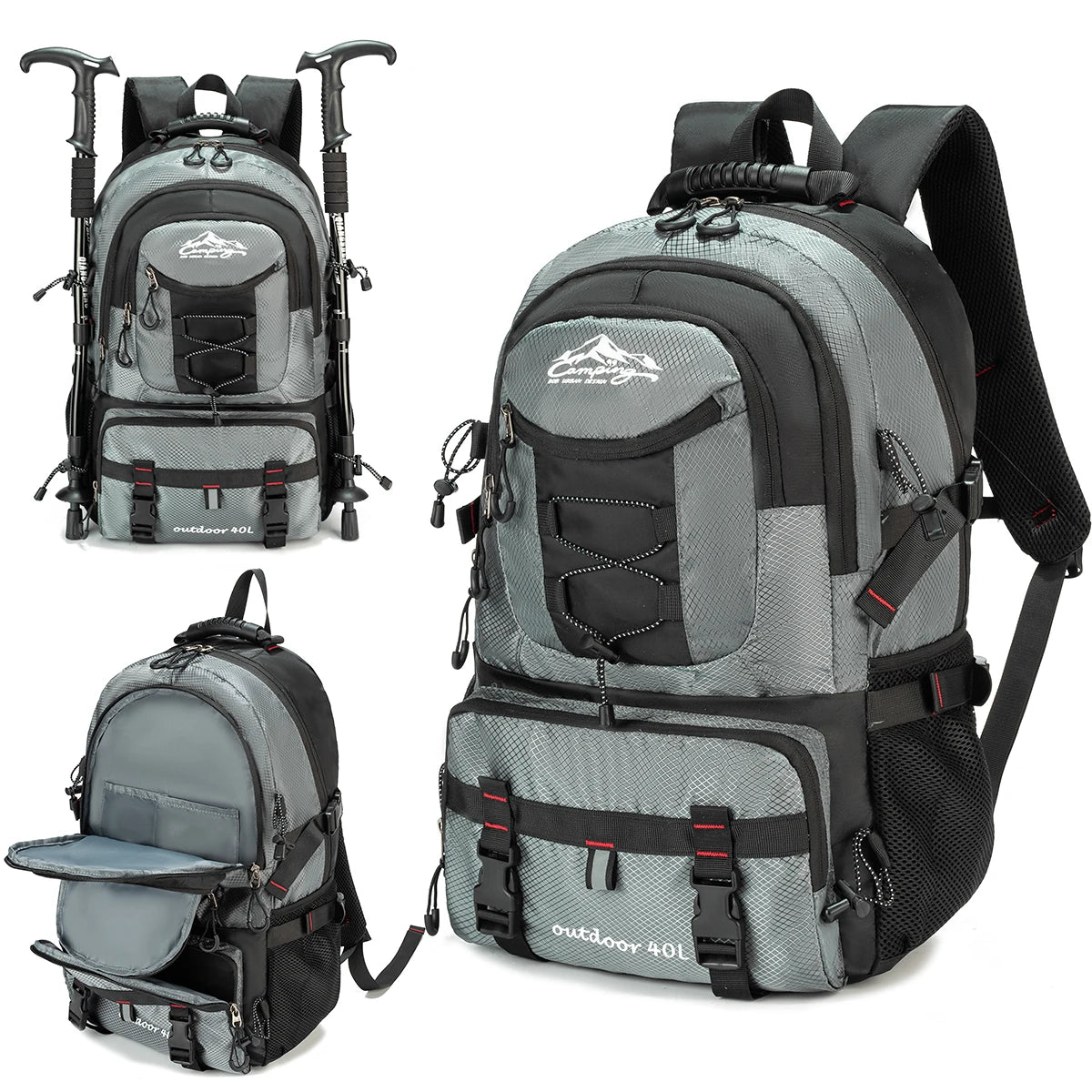 Travel backpack 40L waterproof lightweight outdoor hiking, men's and women's camping backpack