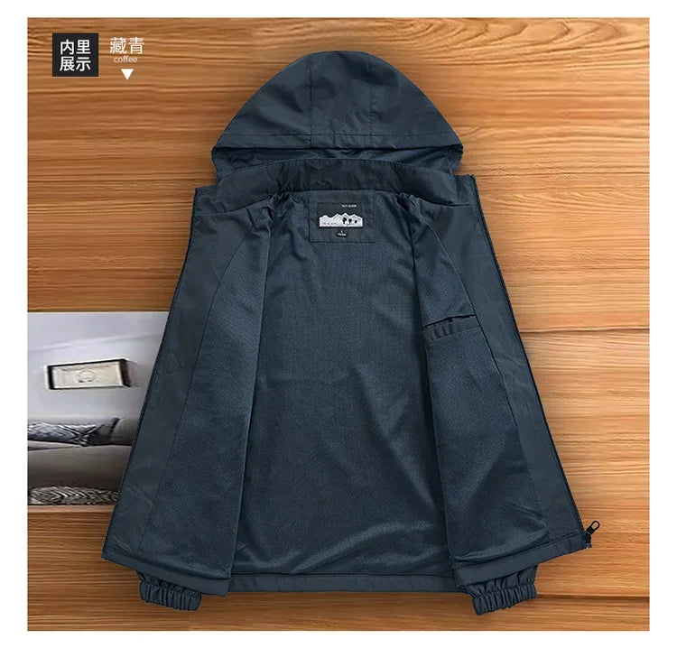 Men’s Hooded Windbreaker Jacket – Autumn Winter Casual Coat