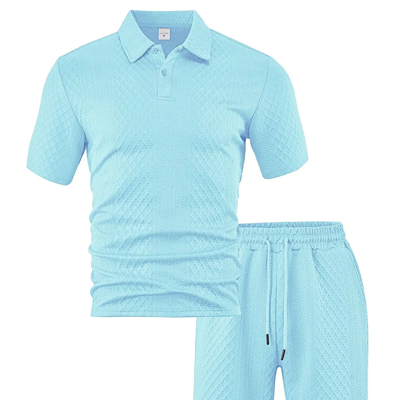 Men’s Summer Jacquard Polo Shirt – Casual Short Sleeve