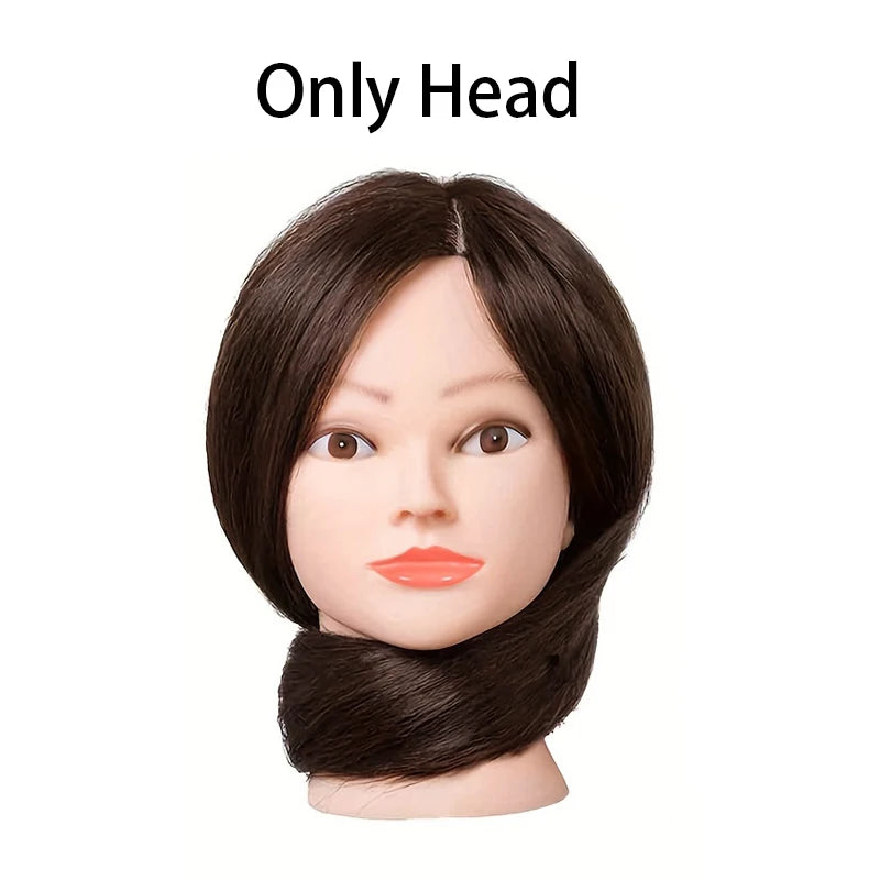 Mannequin Head with 80% Human Hair & Tripod Stand
