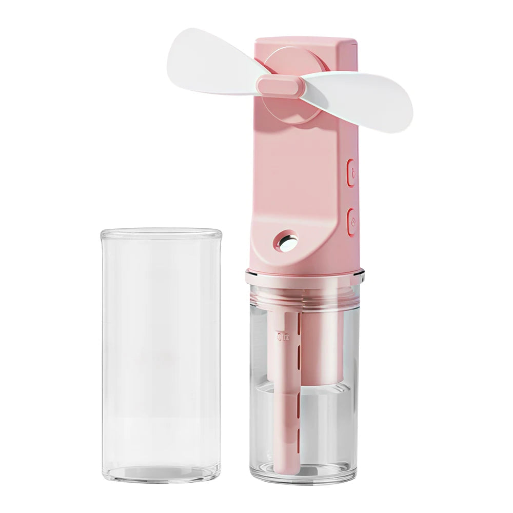 Portable Handheld Mist Fan USB Rechargeable Folding Hand Fan With Water Spray Mist Portable USB Mini Charging Fan Office Fan