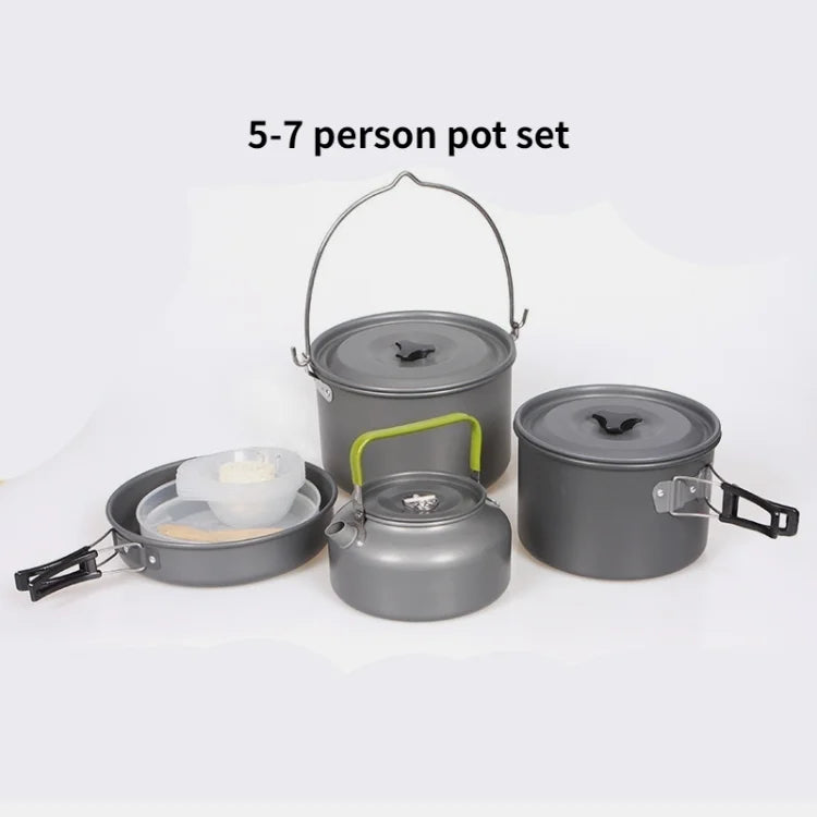Camping Cookware Set Portable Pot & Pan for 1–7 Persons