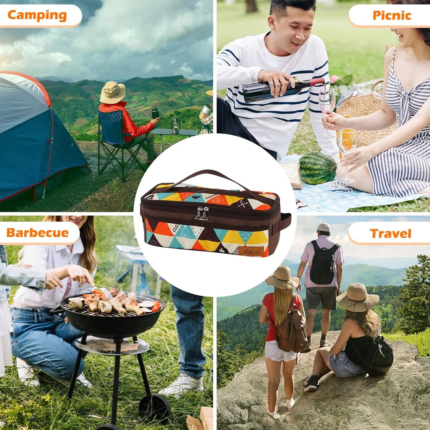 Camping Cooking Utensils Storage Bag Portable BBQ Travel Kitchen Toolkit