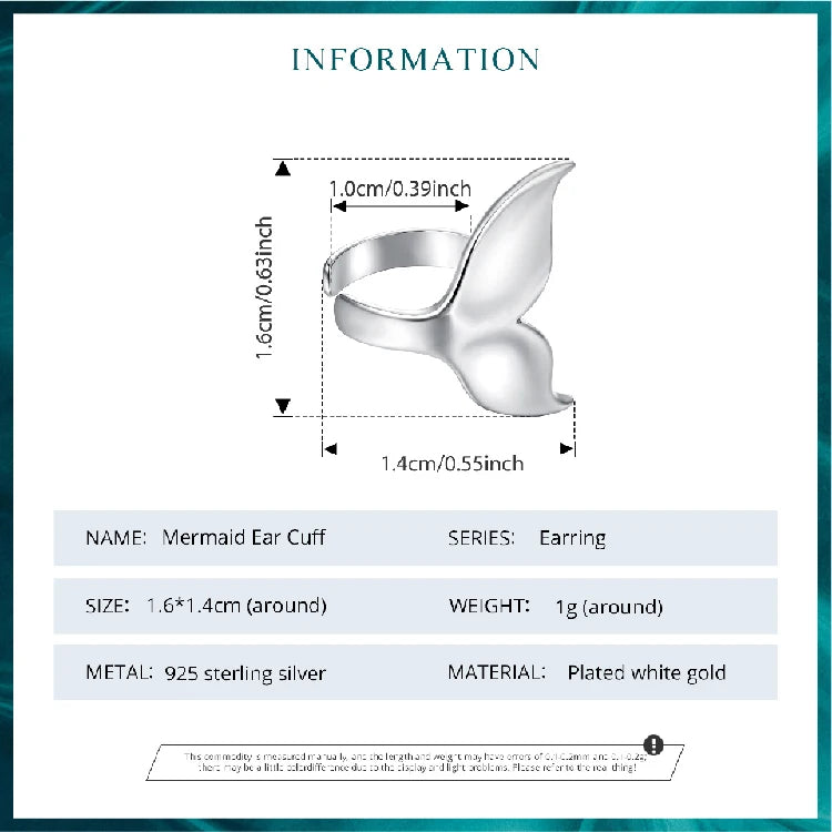 Bamoer 925 Silver Mermaid & Starfish Ocean Hoop Earrings