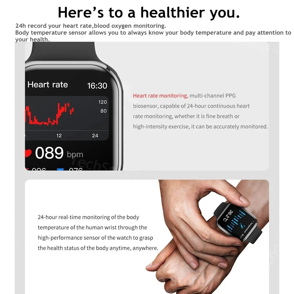 Smart Watch 9 Mini – NFC, Heart Rate, Waterproof, Android/iOS