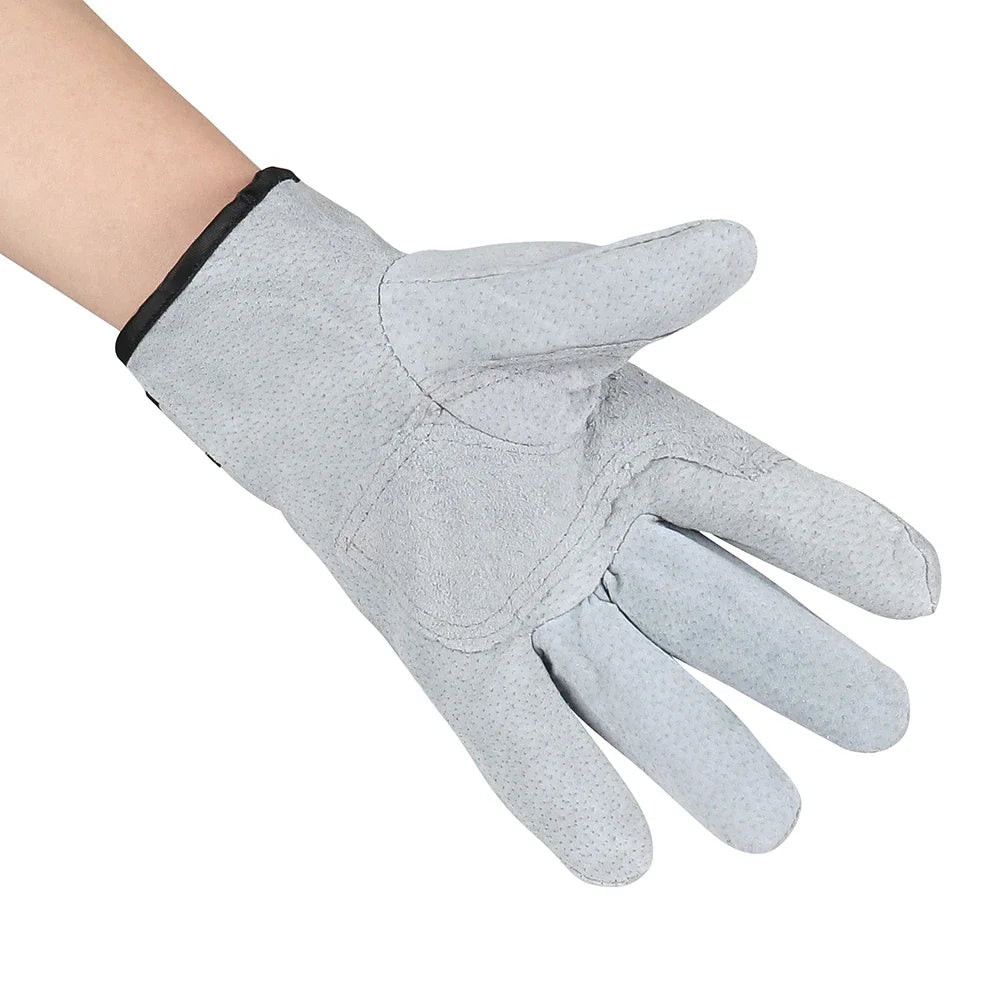 Work Gloves Cowhide Leather Welding Gloves Heat Resistant Security Protection Safety Work Gloves for Welder Cutting Gardening