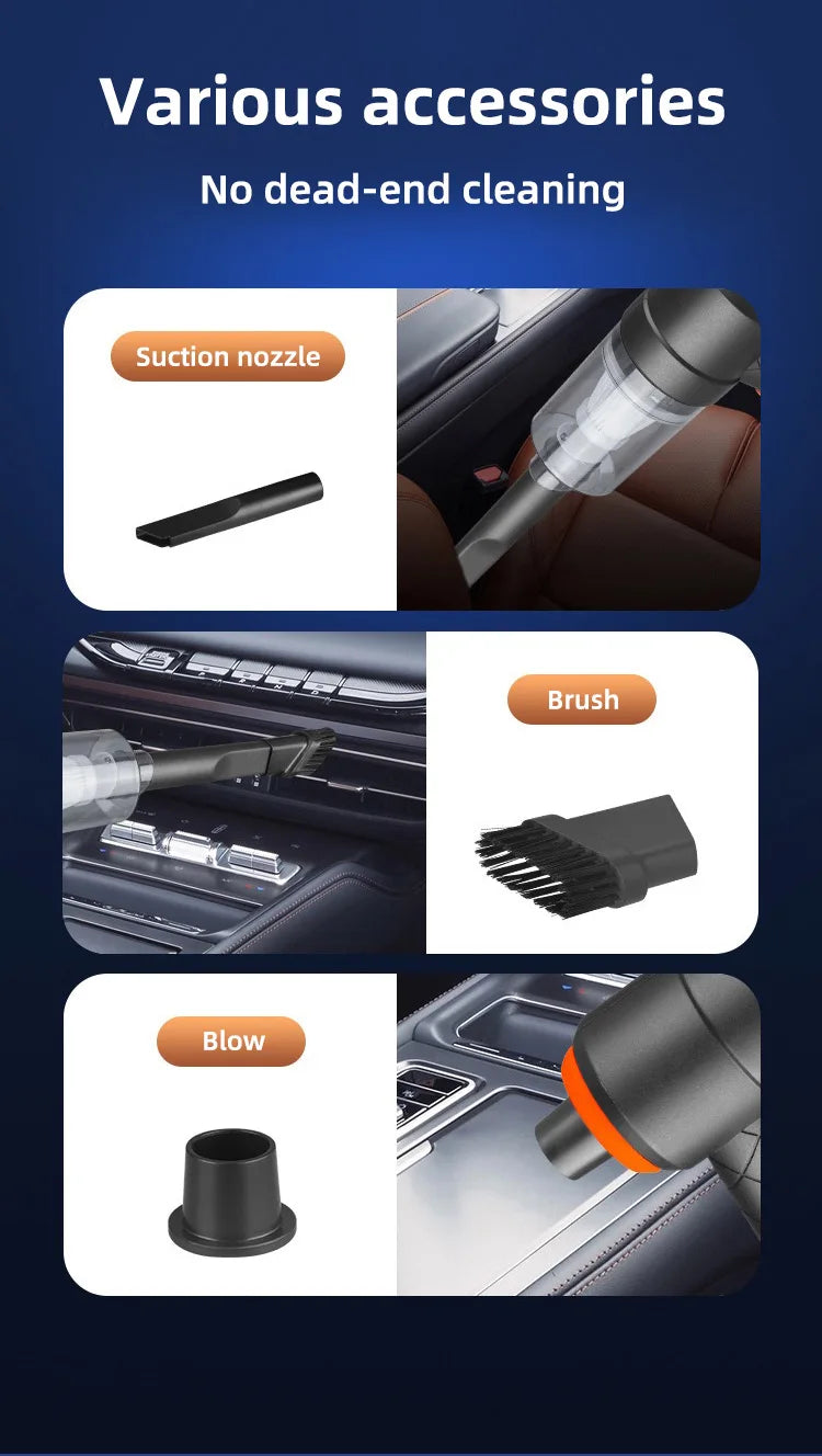 Portable Car Vacuum Cleaner Wireless Handheld Mini