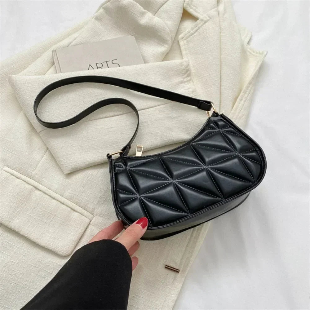 Vintage Fashion Versatile New Women's Bags Solid Rhombic High-End Texture Simple Generous Temperament Crossbody Shoulder