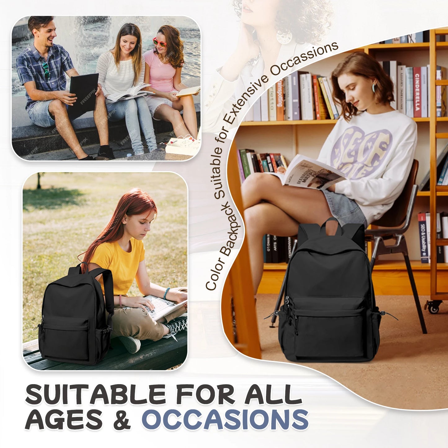 School backpack for Girl, Aesthetic Backpack for Women Cute Bookbag Preppy College Casual Lightweight Laptop Backpack Anti theft