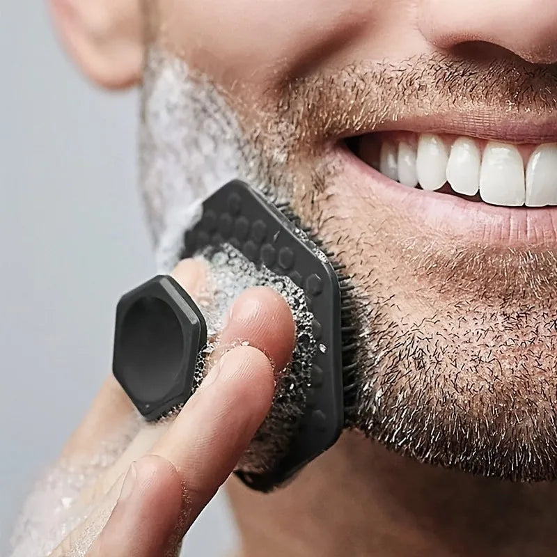 Silicone Facial Cleansing Tool - Gentle Exfoliation, Deep Cleansing, Removes Dead and Dry Skin, Trimming Beard Cleansing Brush