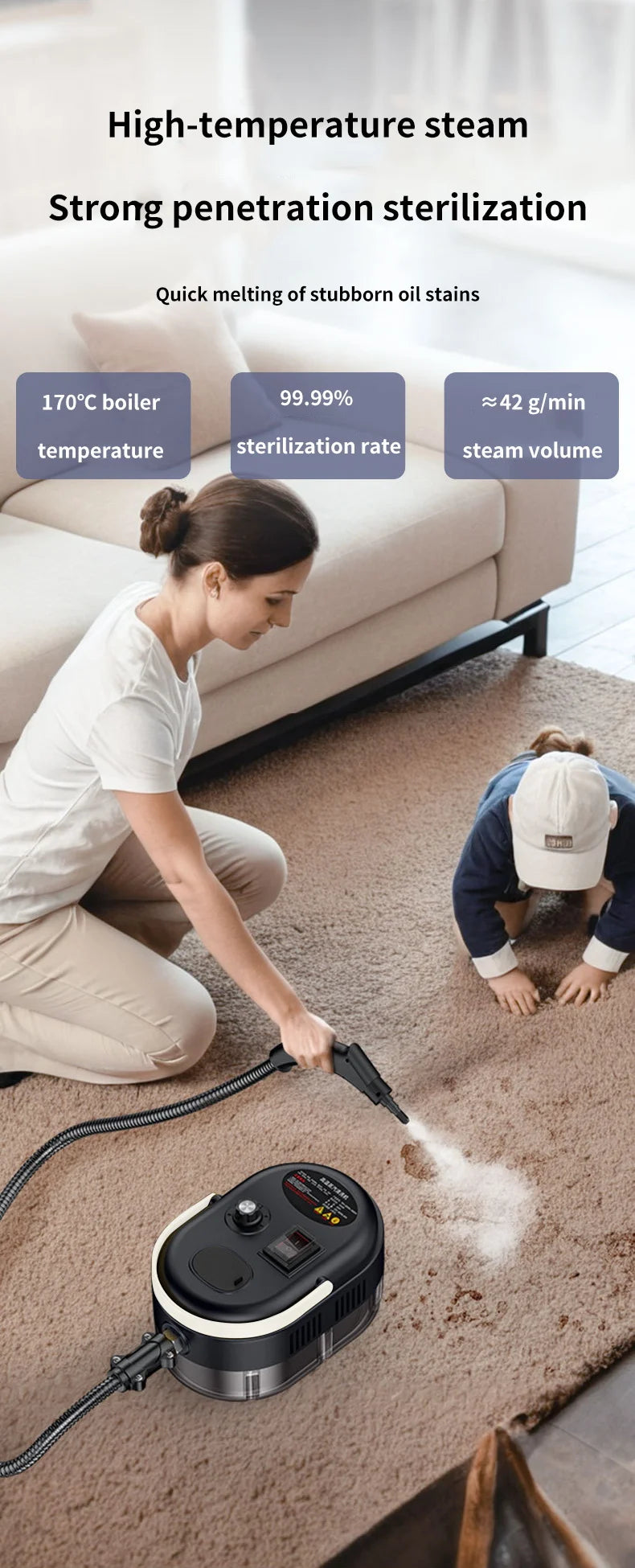 High Pressure Handheld Household Steam Cleaner