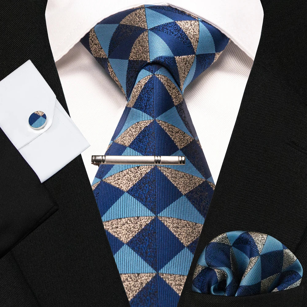 8cm Silk Men’s Tie Set with Pocket Square