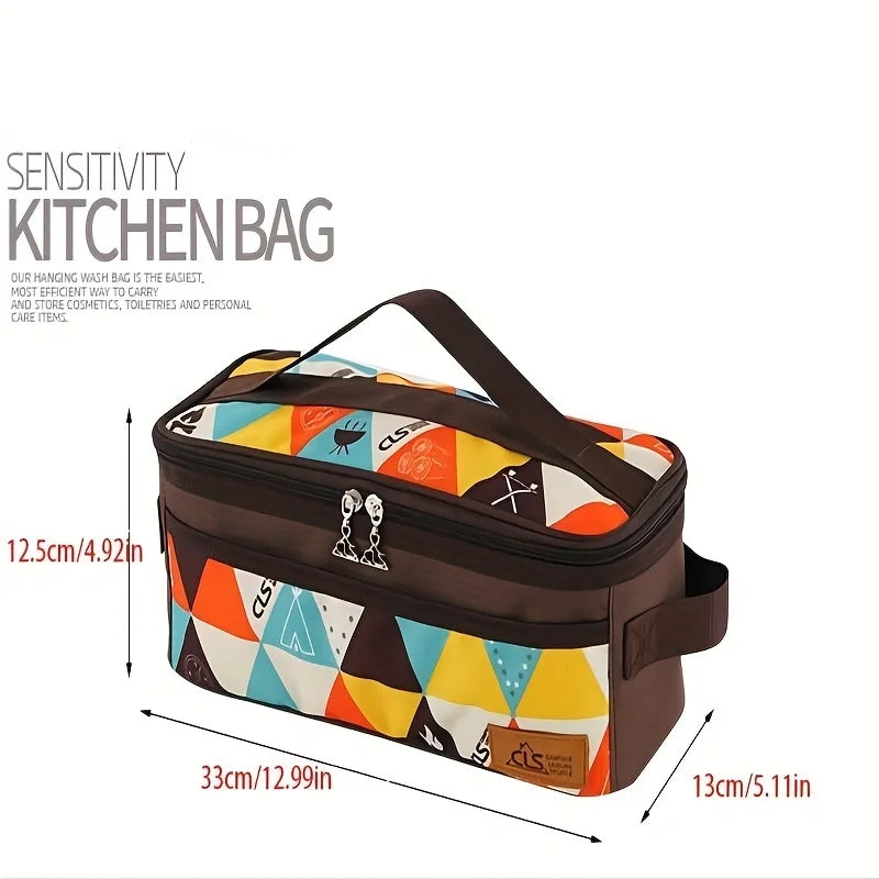 Camping Cooking Utensils Storage Bag Portable BBQ Travel Kitchen Toolkit