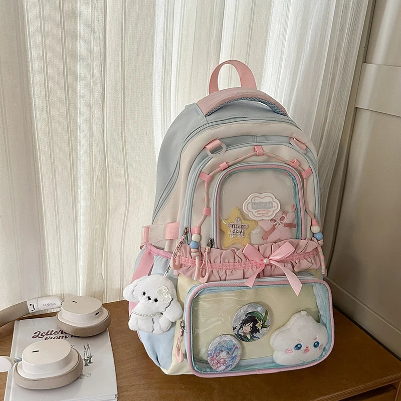 Large Capaci Children's School Bag Set for Girls Primary And Middle School Double oulder Bapa Sweet College Sle