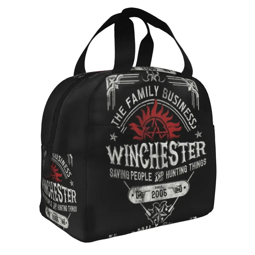 Supernatural Insulated Lunch Tote Bag for Women The Family Business Winchester Things Cooler Thermal Bento Box Outdoor Camping