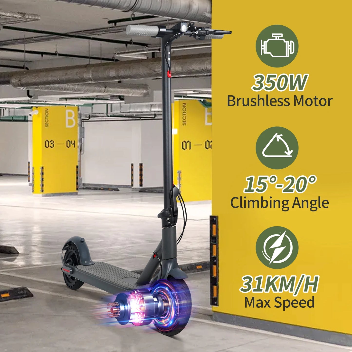 ES80/M365 X1 Electric Scooter – 36V 500W 35KM Range