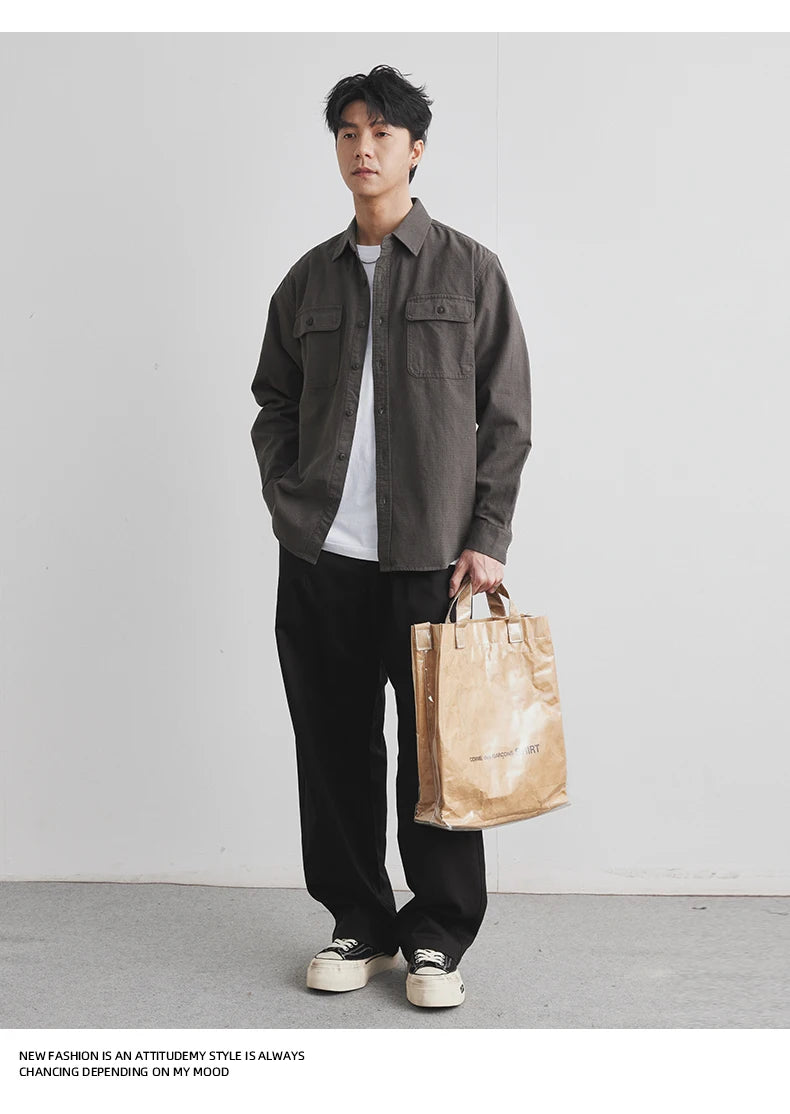 Men’s Cotton Work Shirt Jacket – Autumn Outdoor Safari Style