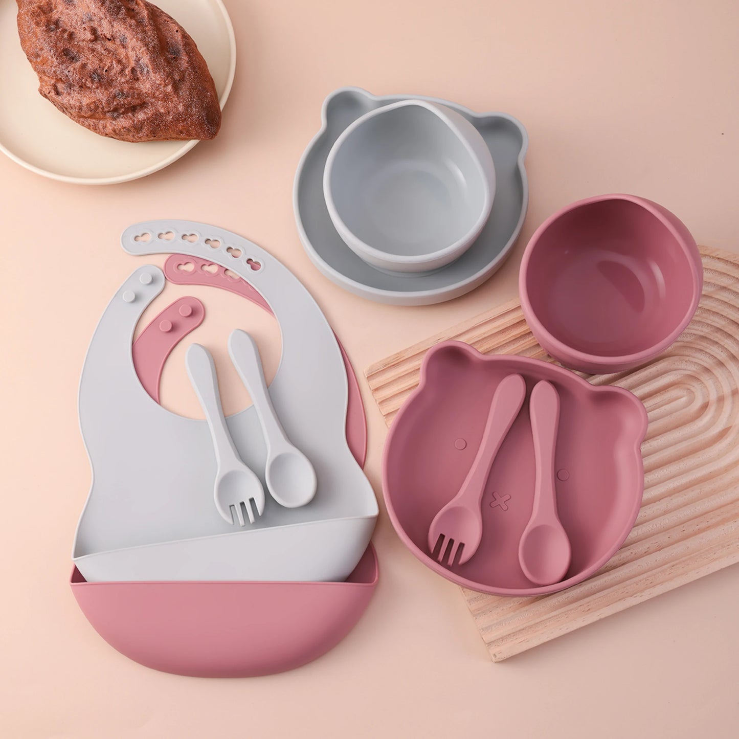 Kids 5PCS Silicone Feeding Set – BPA Free Dinnerware