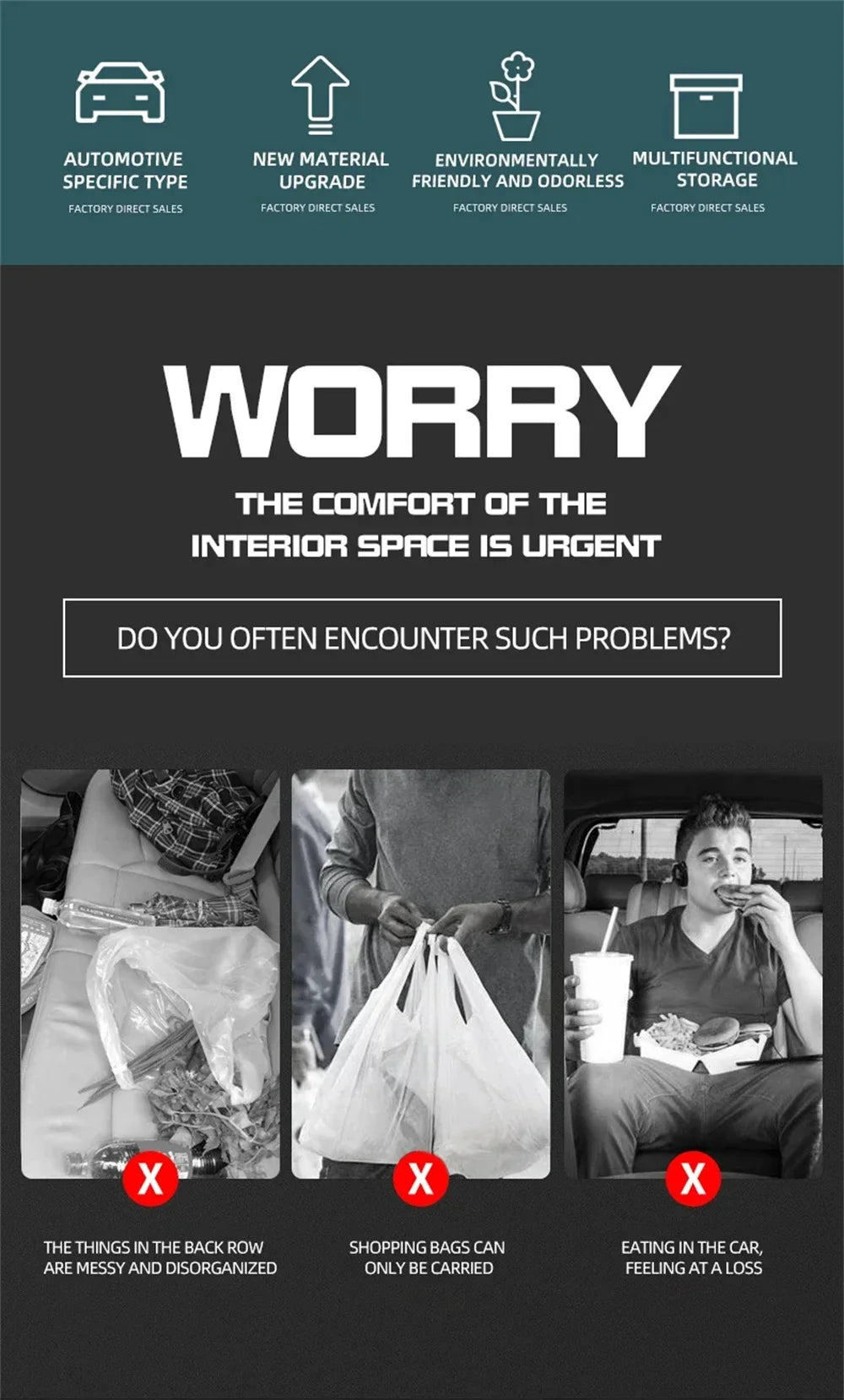 Leather Car Seat Storage Bag – Organizer & Garbage Holder