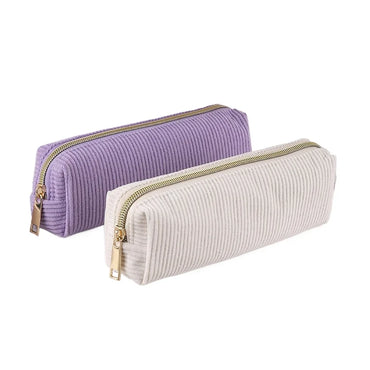 Solid Color Pencil Case Estuche Escolar Pencils Cases Trousse Corduroy Pen Case Stationery Simple School Supplies Pencil Pouch