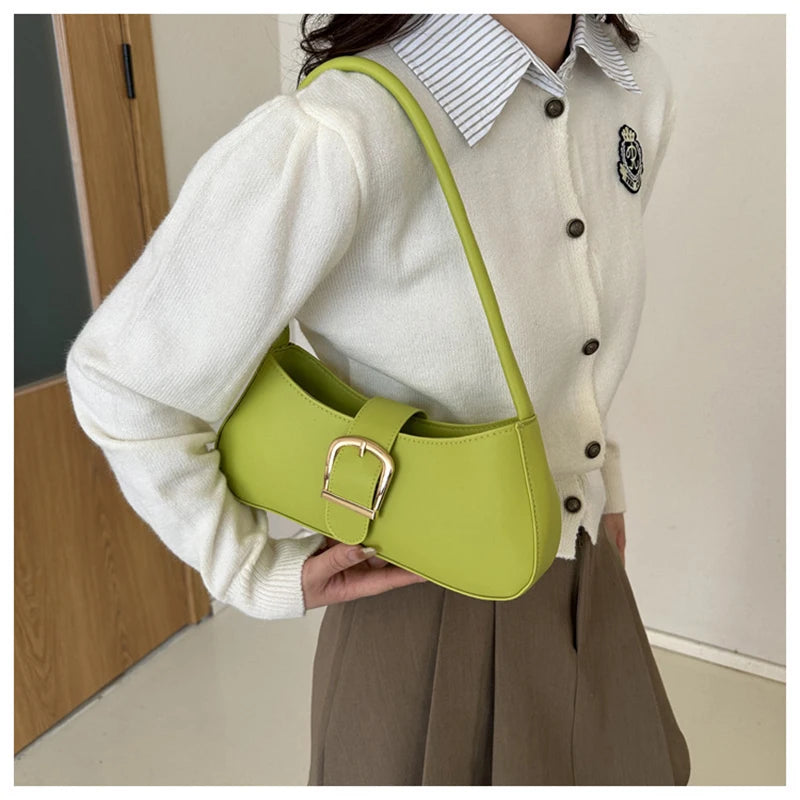 Women’s PU Leather Shoulder Bag – Vintage Soft Armpit Purse